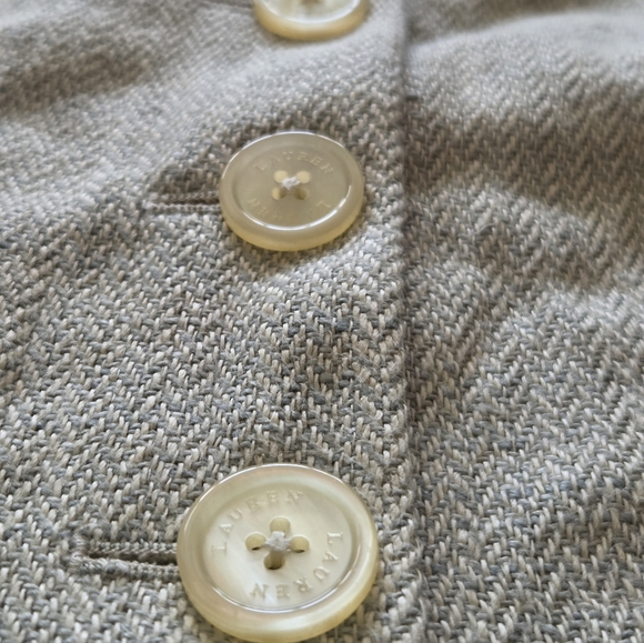 Lauren Ralph Lauren Linen Mandarin Collar Jacket Blazer Women’s 4P Ivory Twill - Picture 10 of 15